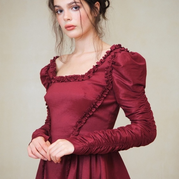 NWT Maison Amory Charlotte Dress in Cherry Jewel - Picture 7 of 9